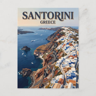 Santorini Caldera Greece Postcard