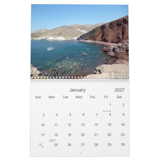 Santorini Calendar 2013 (Jan 2027)