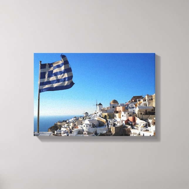 Santorini Canvas, Greek mediaeval city Canvas Print (Front)