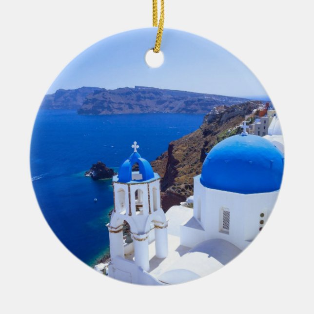 Santorini Ceramic Tree Decoration (Front)