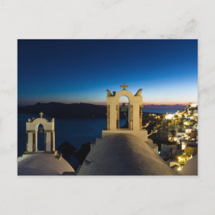 Santorini - Church in Oia at sunset postcard