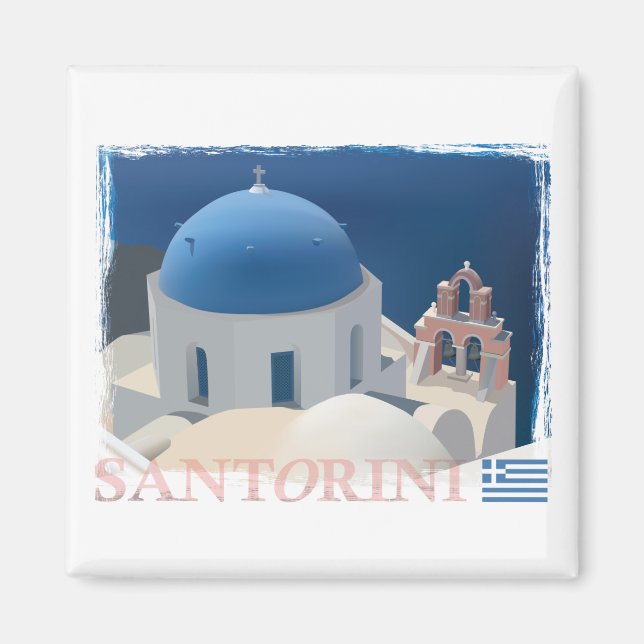 Santorini Church Magnet (Front)