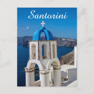 Santorini church postcard