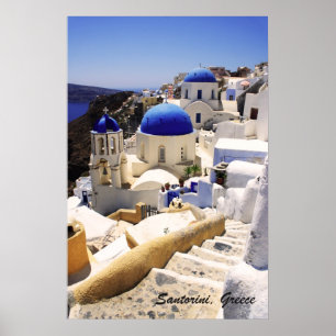 Santorini churches poster