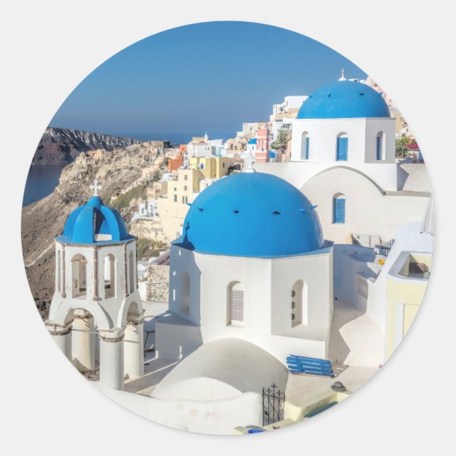 Santorini Classic Round Sticker (Front)