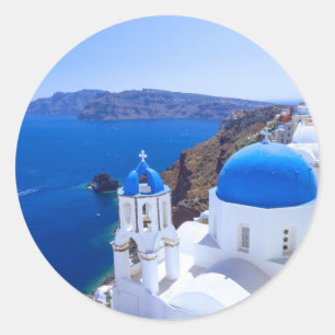 Santorini Classic Round Sticker