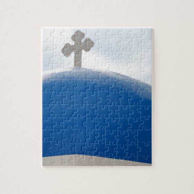 Santorini Cross in the Afternoon Sun Jigsaw Puzzle (Vertical)