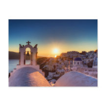 Santorini - Cycladic Oia at sunset postcard