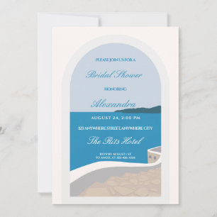 Santorini Destination Bridal Shower Invitation