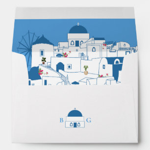 Santorini Destination Greece Wedding 5x7 Envelope
