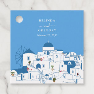 Santorini Destination Greek Island Wedding  Favour Tags