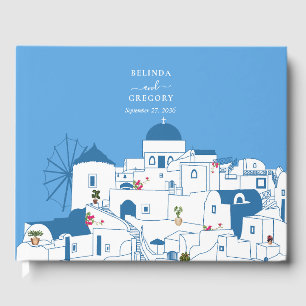 Santorini Destination Greek Island Wedding  Guest Book