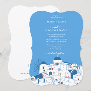 Santorini Destination Greek Island Wedding  Invitation