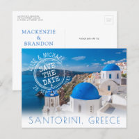Santorini Destination Wedding Save the Date