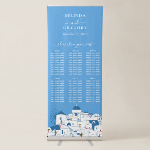 Santorini Destination Wedding Seating Chart Retractable Banner