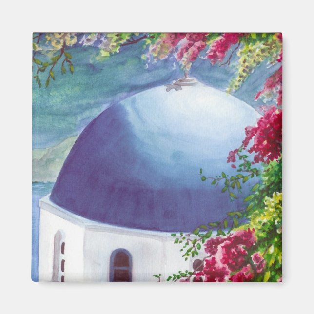 santorini dome magnet (Front)