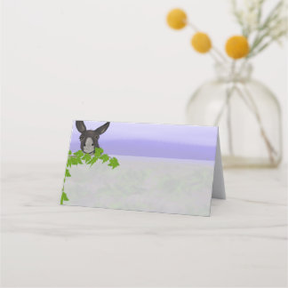 Santorini donkey and vine leaves place card