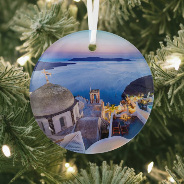 Santorini  glass tree decoration (Insitu)