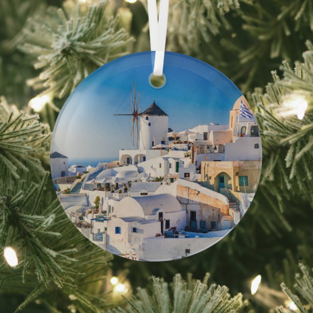 Santorini  glass tree decoration (Insitu)