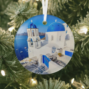 Santorini  glass tree decoration