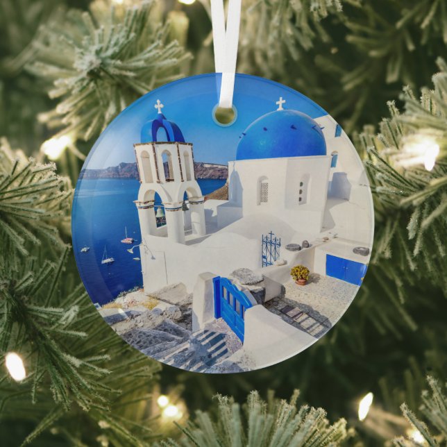 Santorini  glass tree decoration (Insitu)