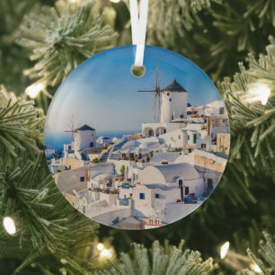 Santorini  glass tree decoration
