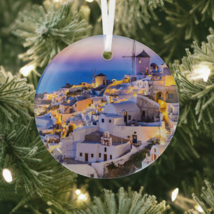 Santorini  glass tree decoration