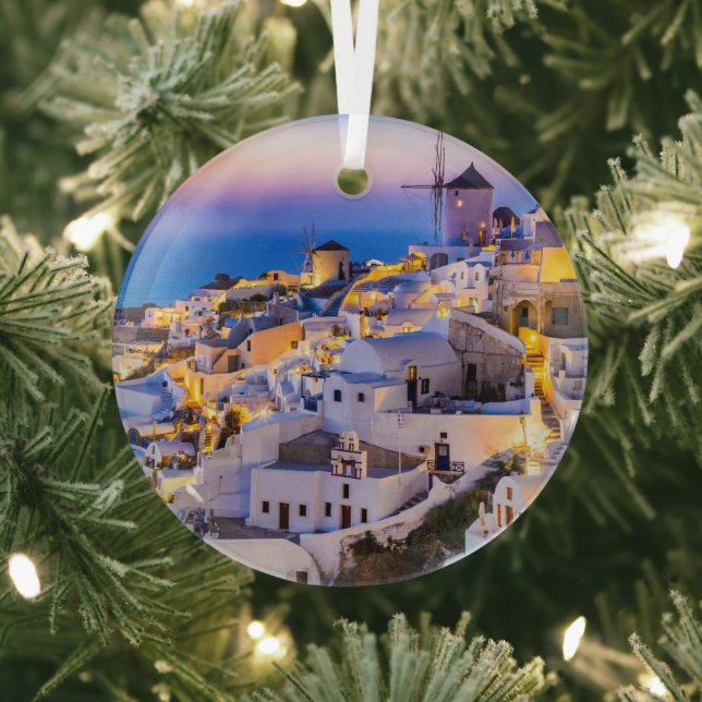 Santorini  glass tree decoration (Insitu)