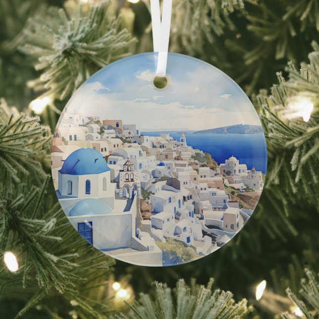 Santorini  glass tree decoration (Insitu)
