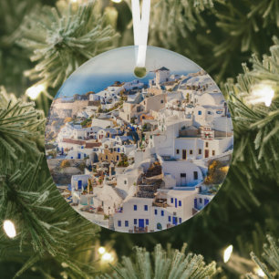 Santorini  glass tree decoration