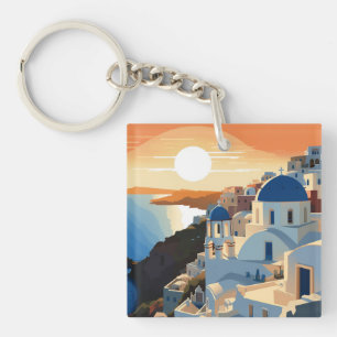 SANTORINI GREECE #1 KEY RING