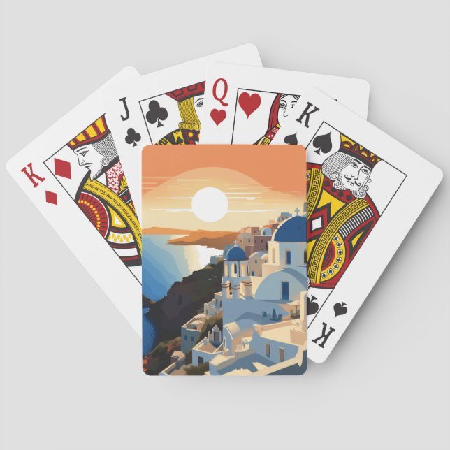 SANTORINI GREECE #1 PLAYING CARDS (Back)