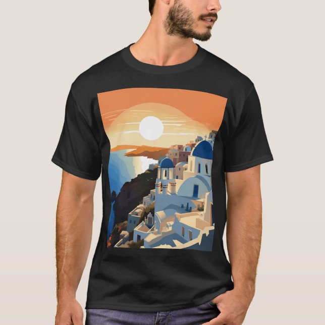 SANTORINI GREECE #1 T-Shirt (Front)