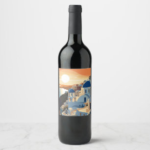 SANTORINI GREECE #1 WINE LABEL
