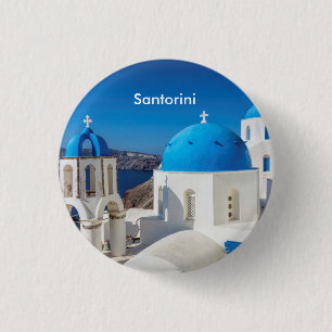 Santorini Greece 3 Cm Round Badge