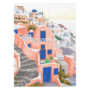 Santorini Greece Architecture Tablecloth