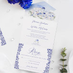Santorini Greece Architecture Watercolor Wedding All In One Invitation<br><div class="desc">Transport yourself to Greece with our dreamy Greece-inspired all-in-one wedding invitation. Inspired by the mesmerising beauty of Greece, captivating ocean views, and enchanting architecture. From the mesmerising blues of the Aegean Sea to the sun-kissed hues of the Mediterranean coast, our wedding design is inspired by the magical palette of Greece....</div>