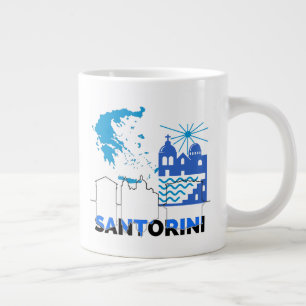Santorini Greece.b Large Coffee Mug