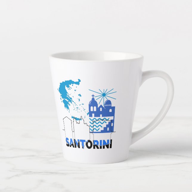Santorini Greece.b Latte Mug (Right)
