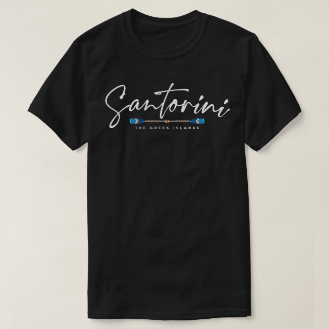 Santorini Greece Beach Graphic  T-Shirt (Design Front)