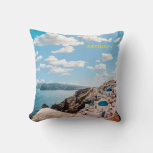 Santorini, Greece Beach House Cushion