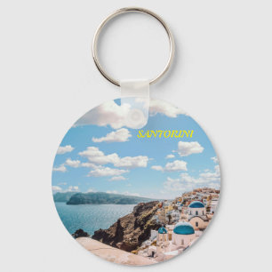 Santorini, Greece Beach House Key Ring