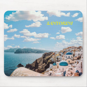 Santorini, Greece Beach House Mouse Mat