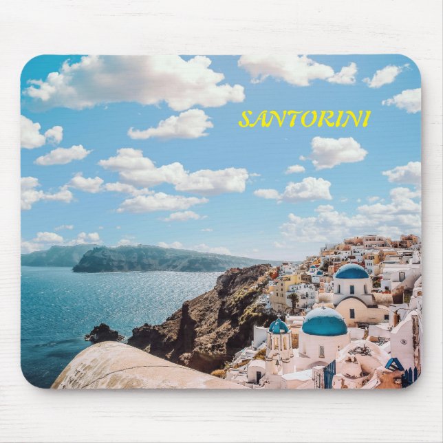 Santorini, Greece Beach House Mouse Mat (Front)