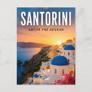 🏝️ Santorini Greece Blue Domes And Caldera Views Postcard