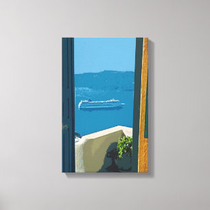 Santorini, Greece cruise ship Canvas Print
