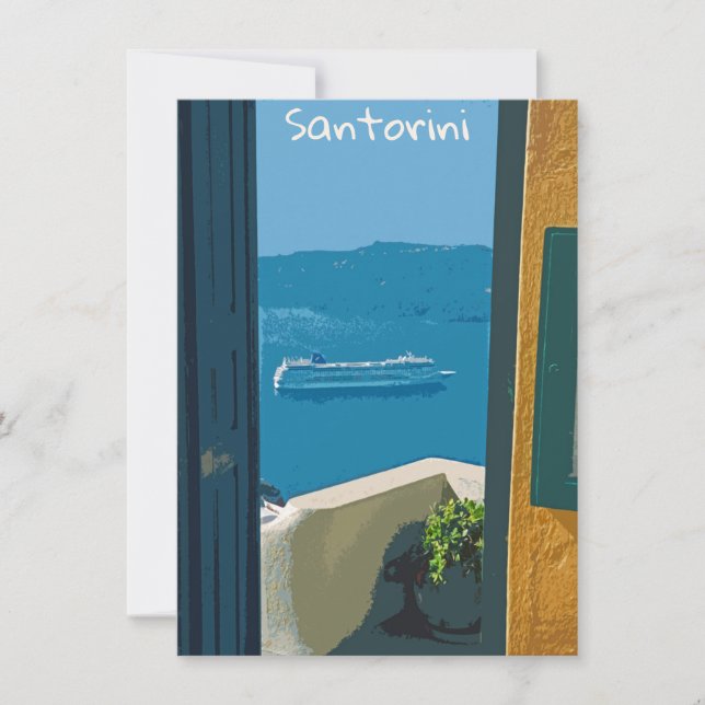 Santorini, Greece cruise ship card (Front)