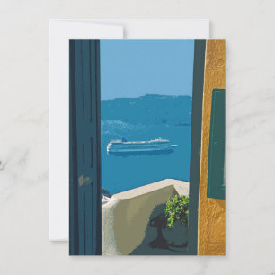 Santorini, Greece cruise ship card