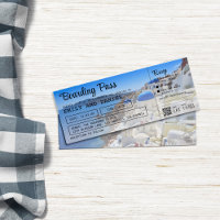 Santorini Greece Destination Boarding Pass Wedding