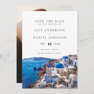 Santorini Greece Destination Photo Wedding Save The Date